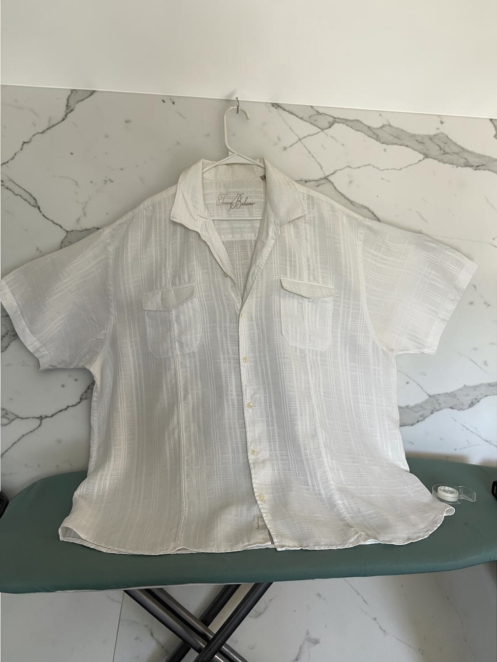 Tommy Bahama White 100% Linen Camp Shirt Mens XXL Short Sleeve Button Up - Picture 8 of 10